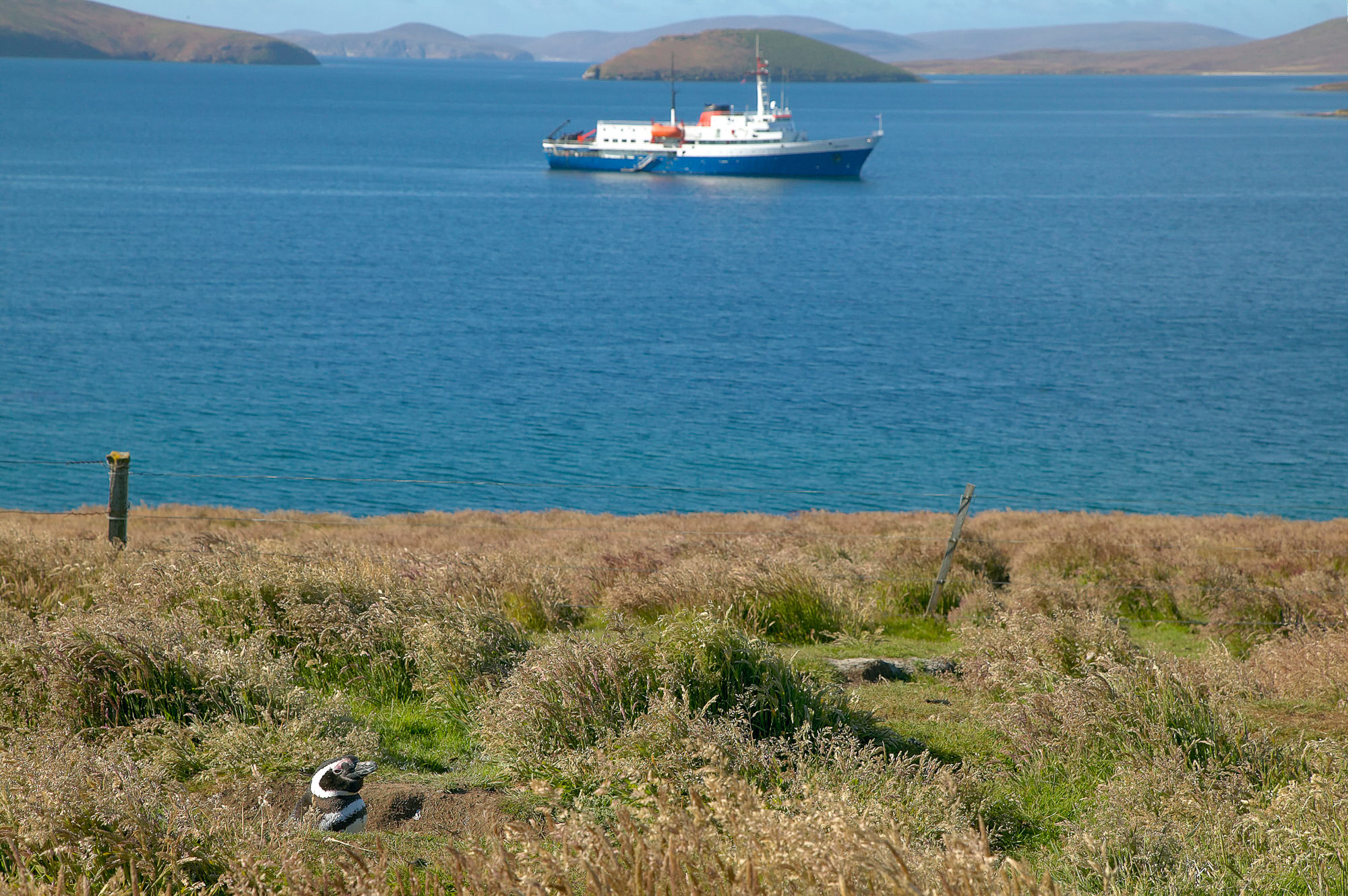 Blick zurück auf das wartende Schiff